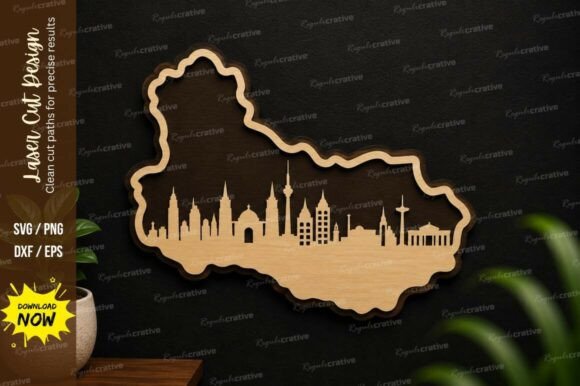 Download Landscape Map SVG Laser Cut Decor - Decor Collection