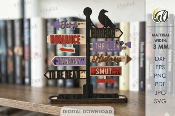 Download 3D Book Shelf Stand Decor Laser Cut - Decor Collection