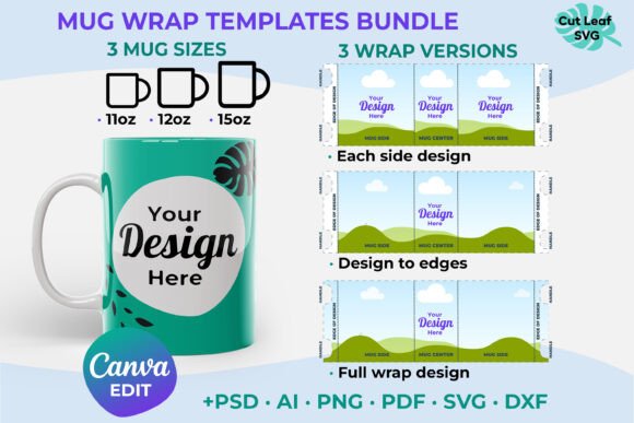 Download 11oz 12oz 15oz Mug Wrap Canva Template - Template Collection