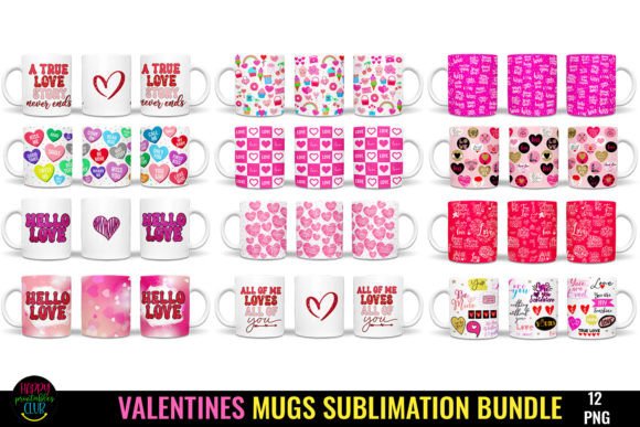 Download Valentines Day Mugs Sublimation Bundle - Mugs Collection