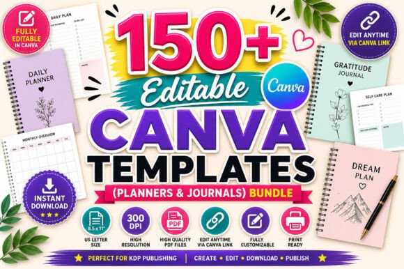 Download 150+ Editable Canva KDP Templates - Template Collection