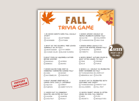 Download Fall Trivia Quiz Game Template. - Template Collection