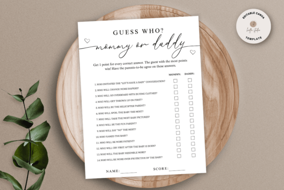 Download Guess Who Mommy or Daddy Game Template - Template Collection