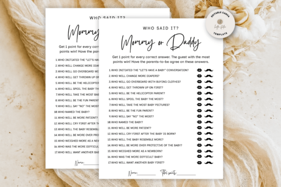 Download Mommy or Daddy Guess Who Game Template - Template Collection