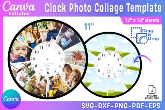 Download Clock Photo Collage Template - Template Collection