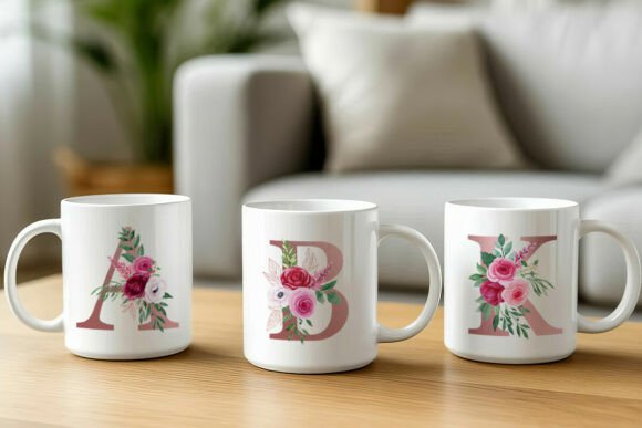 Download Sublimation Monogram Floral Mugs - Mugs Collection