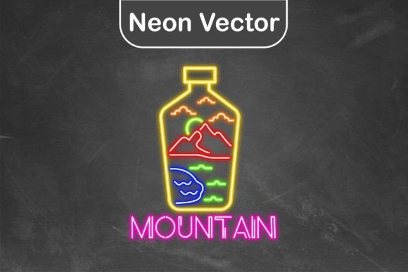 Download Neon Logo Vector - Bottle Mountain - Logo Collection