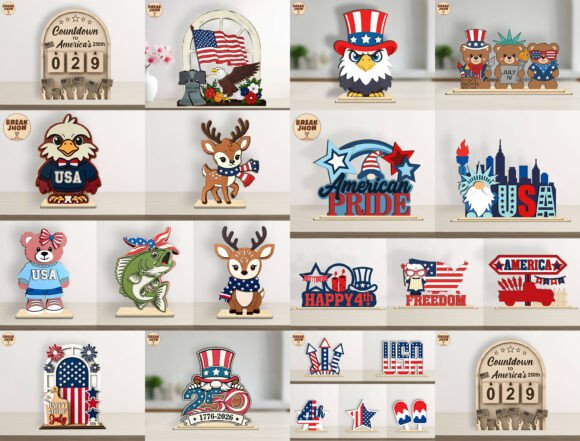 Download Patriotic Stand Decor SVG Bundle - Decor Collection