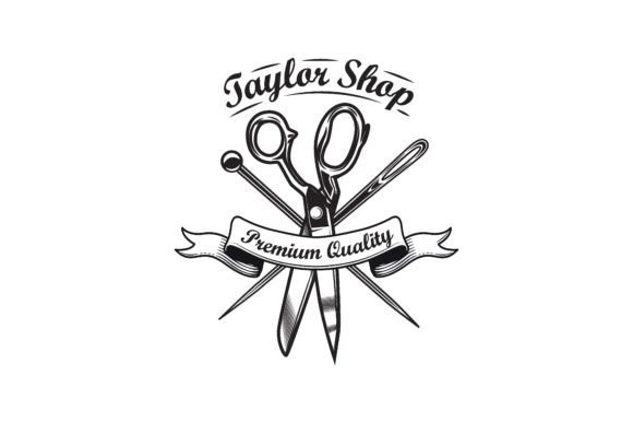 Download Black Sewing Tools Emblem Template for H - Template Collection
