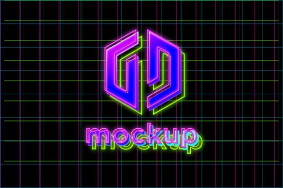 Download Retro Neon Logo Mockup - Logo Collection