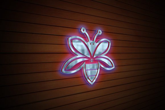 Download Wood Texture Neon Logo Effect Mockup - Logo Collection