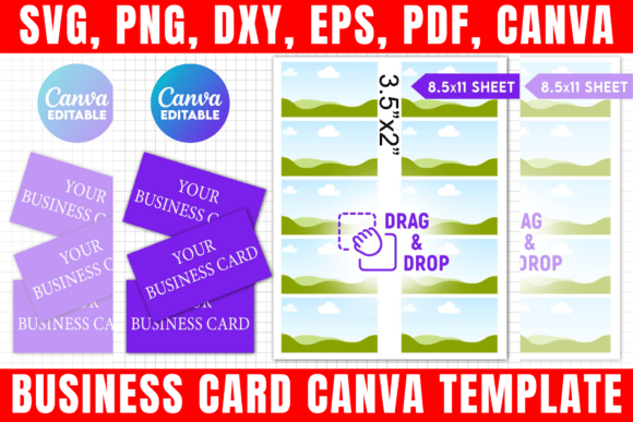 Download Business Card Canva Template SVG - Template Collection