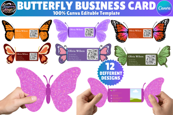 Download Butterfly Shaped Business Card Template - Template Collection