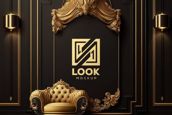Download Logo Mockup | Black Wall Interior Mockup - Logo Collection