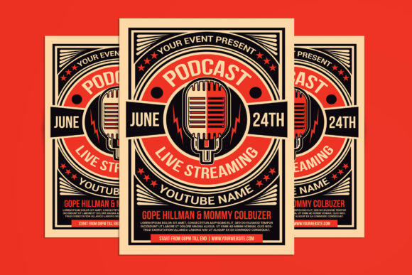 Download Talk Show Podcast Flyer Template - Template Collection